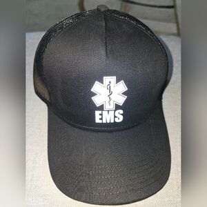 Black EMS Reflective Otto Snap Back Trucker Hat NEW, 2 Available, Price Is For 1